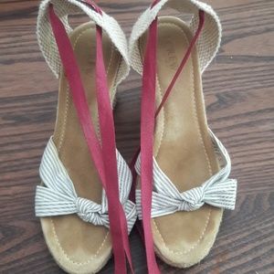 J Crew lace up wedges